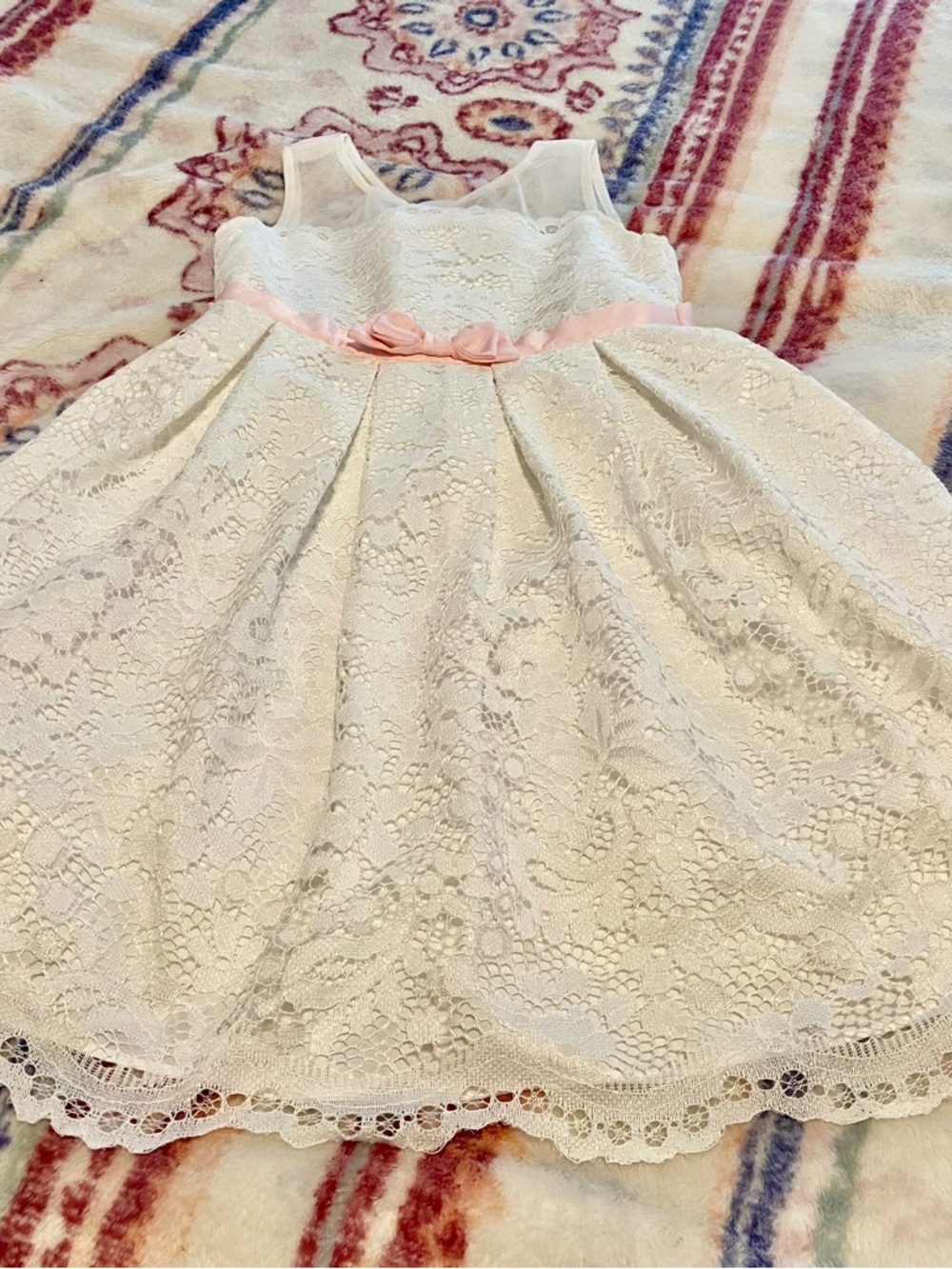 Jona Michelle White Lace Little Girl’s Formal Dress Size 5
